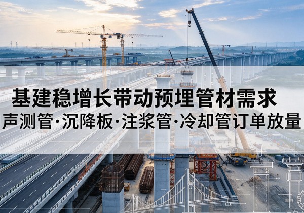 高碑店基建稳增长带动预埋监测管材需求，声测管、沉降板、注浆管订单持续放量